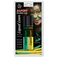 Alpino Face Paint Liquid Liner. Blister yellow & green, 6 g.