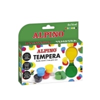 Tempera Alpino 6 x 16 ml. plastic tray + brush