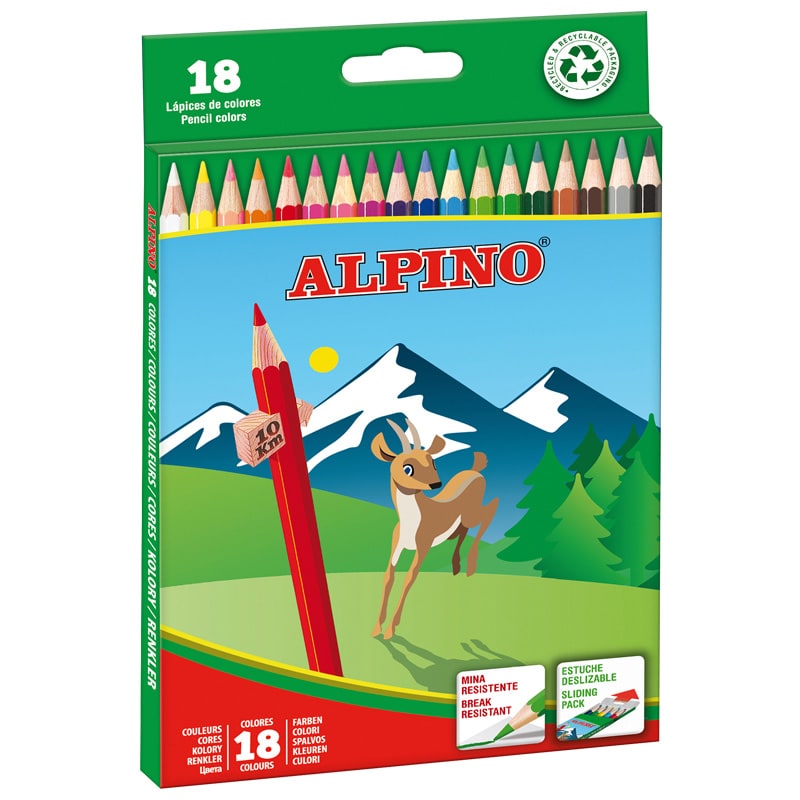 Extra máscara Nueva llegada Estuche 18 Lápices de colores | Alpino® Oficial