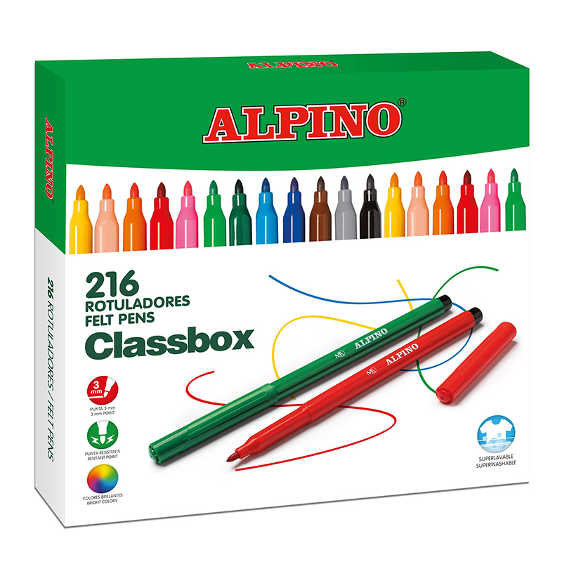 Classpack de rotuladores lavables Colors of the World, 240 rotuladores