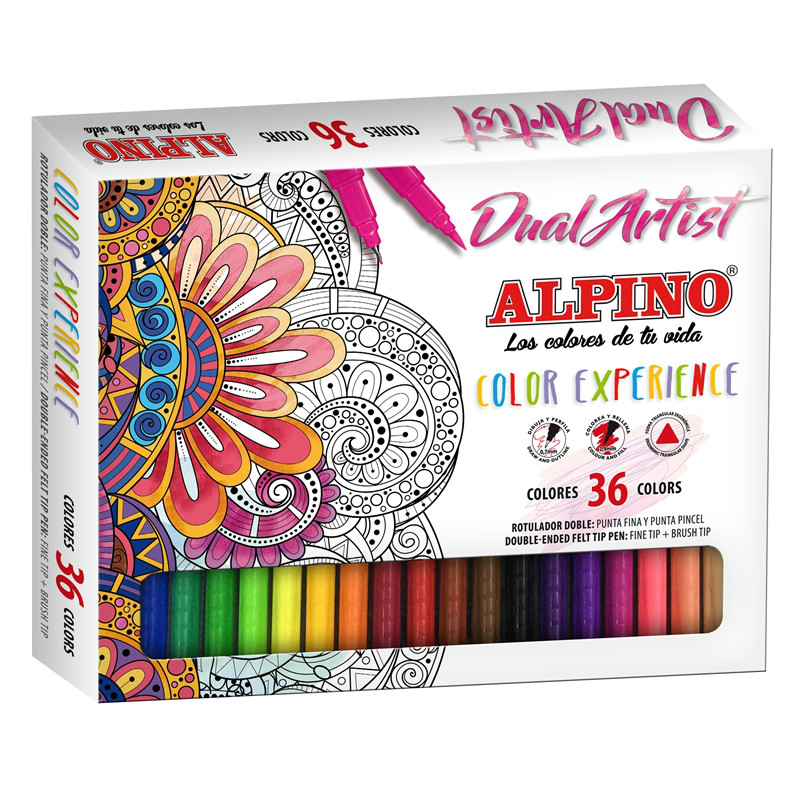 GENERICO Cuaderno Mandalas + 48 Rotuladores Marcadores Colores Dibujo