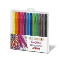 Box 12 felt pen double tip with brush tip