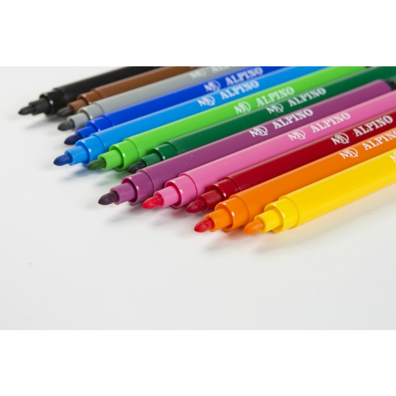 ALPINO Coloring - Estuche 12 Rotuladores de Colores Brillantes y Súper –  PracticOffice