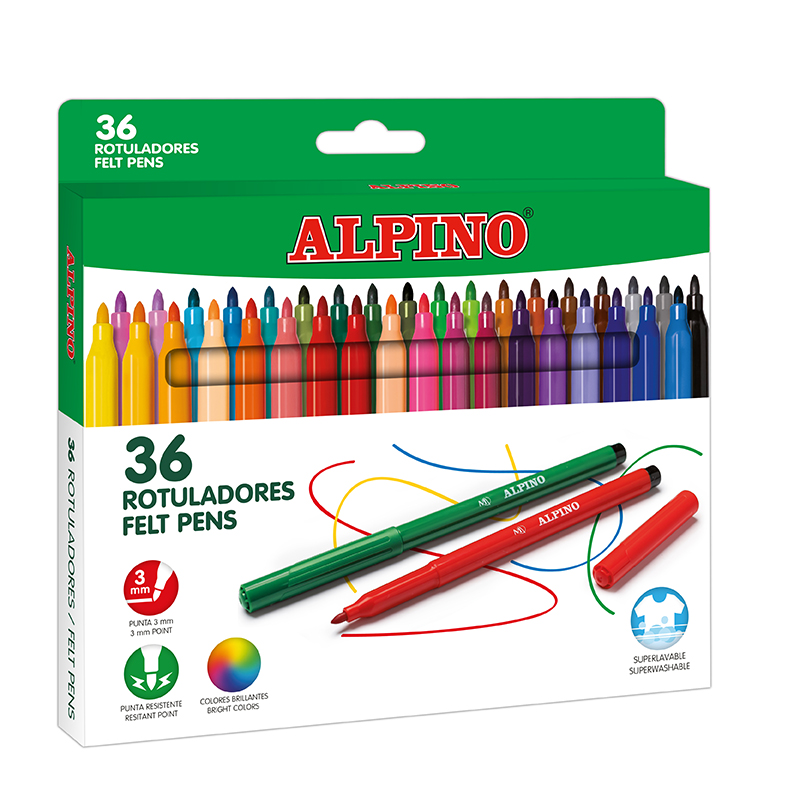 Box 24 colored jumbo felt pens Maxi