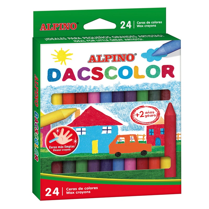 Box 24 wax crayons Dacscolor | Alpino® Oficial