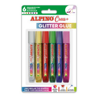 Alpino Crea Glitter Glue. Basic Colors.