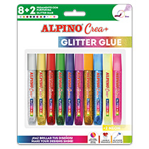 Alpino Crea Glitter Glue. Basic and neon colors.