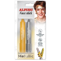Blister 2 unidades. Face stick colores metálicos oro y plata