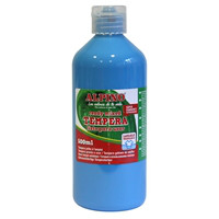 Botella tempera escolar 500 ml. azul cyan