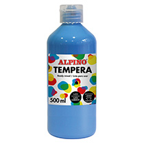 Botella tempera escolar 500 ml. azul cyan