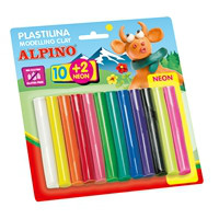 Alpino modelling clay. Blister 10+2 sticks, 17 grs. NEON