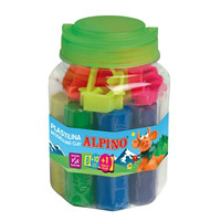 KIT PLASTILINA ALPINO 7 COLORES + 16 MOLDES +3 HERRAMIENTAS SIN