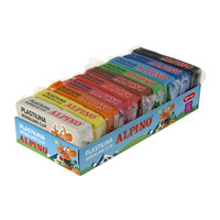 Alpino modelling clay. 10 assorted colors of 50gr. Modelling clay in brick