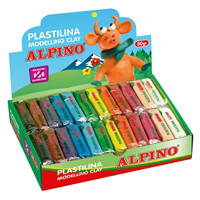 Plastilina Alpino. Expositor 24 unidades de 50 grs.colores surtidos