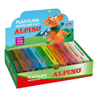 Plastilina Alpino. Expositor 12 unidades de 150 grs.colores surtidos