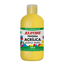 Botella pintura acrílica escolar 250 ml. amarillo
