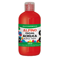 Botella pintura acrílica escolar 250 ml. rojo