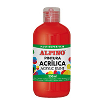 Botella pintura acrílica escolar 250 ml. rojo