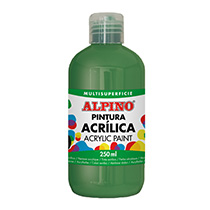 Botella pintura acrílica escolar 250 ml. verde claro