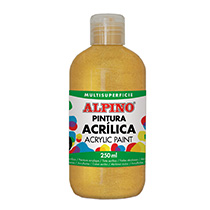 Botella pintura acrílica escolar 250 ml. oro