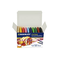 Case 50 Manley watercolor waxes, assorted colors Ref.450