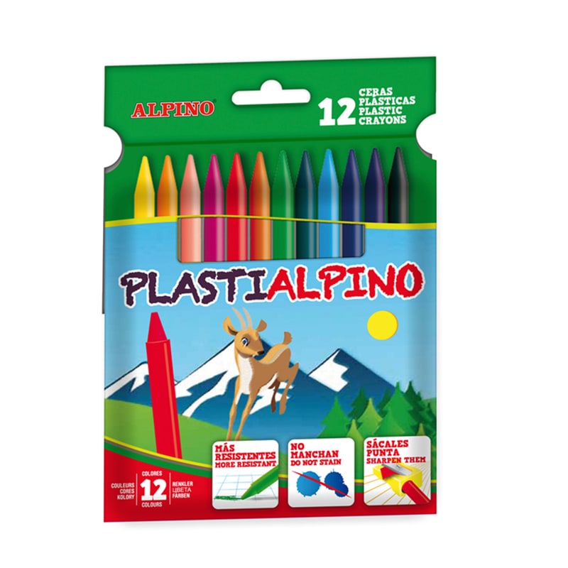 Alpino PA000012 Pack of 12 Wax Crayons