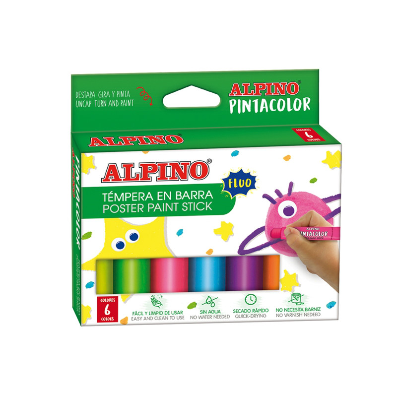 Tempera Solida Apli Color Stick Windows 6 G Caja 6 Colores