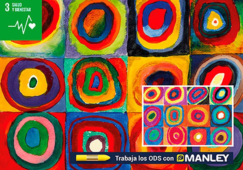 Postales Manley ODS Cuadrados con círculos concéntricos